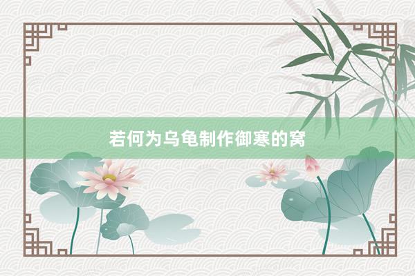 若何为乌龟制作御寒的窝